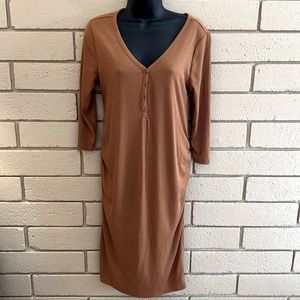 Isabel maternity fitted waffle dress